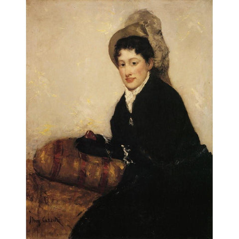 Portrait Of Madam X Dressed For The Matinee 1878 White Modern Wood Framed Art Print by Cassatt, Mary