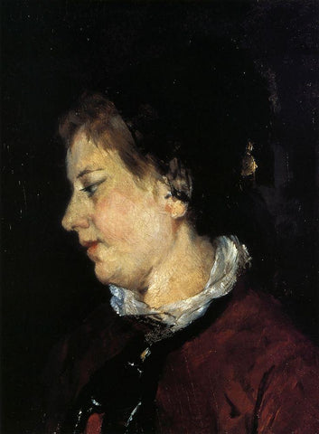 Portrait Of Madame Sisley 1873 Black Ornate Wood Framed Art Print with Double Matting by Cassatt, Mary