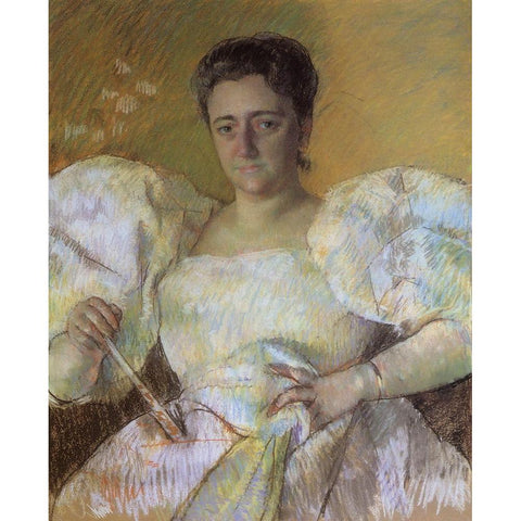 Portrait Of Mrs H O Havemeyer 1896 Black Modern Wood Framed Art Print with Double Matting by Cassatt, Mary