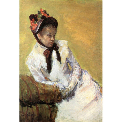 Portrait Of The Artist 1878 White Modern Wood Framed Art Print by Cassatt, Mary