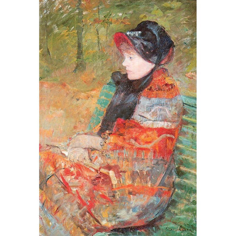 Profile Portrait Of Lydia 1880 Black Modern Wood Framed Art Print with Double Matting by Cassatt, Mary