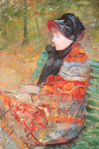 Profile Portrait Of Lydia 1880 Black Ornate Wood Framed Art Print with Double Matting by Cassatt, Mary
