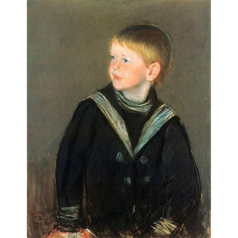 Sailor Boy Gardner As A Child 1892 Gold Ornate Wood Framed Art Print with Double Matting by Cassatt, Mary