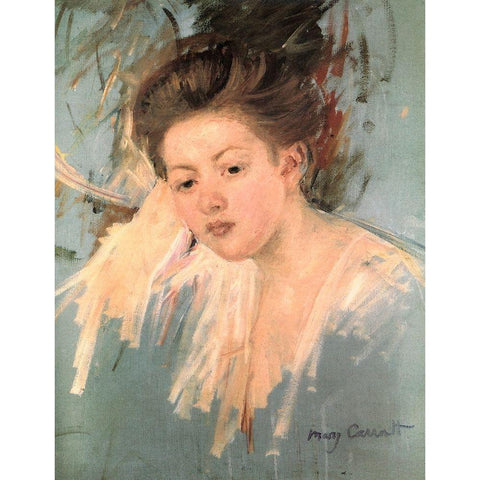 Sketch For Denise At Her Dressing Table 1909 Black Modern Wood Framed Art Print with Double Matting by Cassatt, Mary