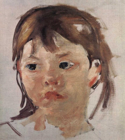 Sketch Of Mary Ellen 1899 Black Ornate Wood Framed Art Print with Double Matting by Cassatt, Mary