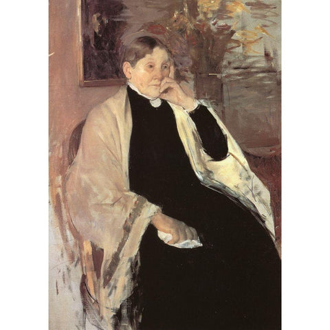 The Artists Mother Katherine Kelso Johnston 1889 Black Modern Wood Framed Art Print with Double Matting by Cassatt, Mary