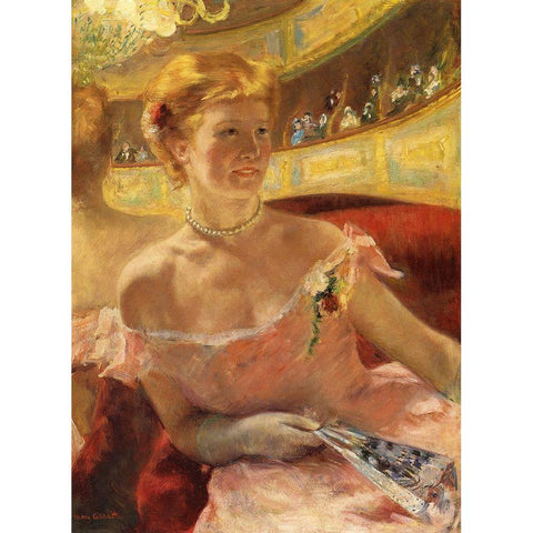 Woman In A Loge 1879 Black Modern Wood Framed Art Print by Cassatt, Mary