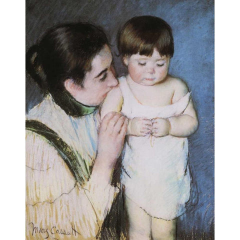 Young Thomas And His Mother 1893 White Modern Wood Framed Art Print by Cassatt, Mary