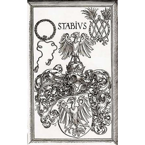 Coat Of Arms Of Johann Stabius Black Modern Wood Framed Art Print with Double Matting by Durer, Albrecht