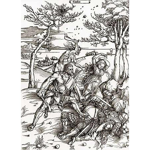 Hercules White Modern Wood Framed Art Print by Durer, Albrecht