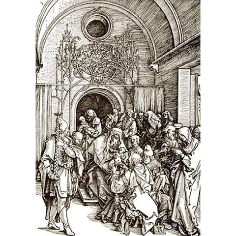 Life Of The Virgin 10 Gold Ornate Wood Framed Art Print with Double Matting by Durer, Albrecht