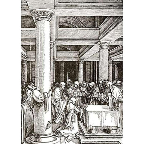 Life Of The Virgin 12 Gold Ornate Wood Framed Art Print with Double Matting by Durer, Albrecht