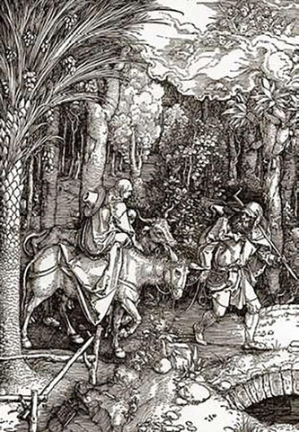 Life Of The Virgin 13 Black Ornate Wood Framed Art Print with Double Matting by Durer, Albrecht