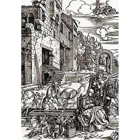 Life Of The Virgin 14 Black Modern Wood Framed Art Print with Double Matting by Durer, Albrecht