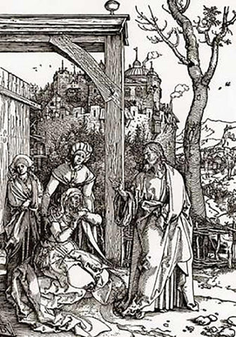 Life Of The Virgin 16 White Modern Wood Framed Art Print with Double Matting by Durer, Albrecht