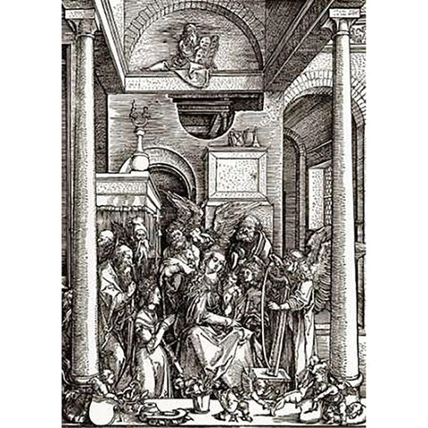 Life Of The Virgin 17 Gold Ornate Wood Framed Art Print with Double Matting by Durer, Albrecht