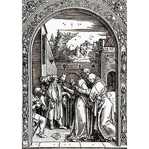 Life Of The Virgin 3 Black Modern Wood Framed Art Print by Durer, Albrecht