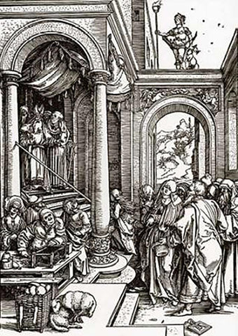Life Of The Virgin 5 Black Ornate Wood Framed Art Print with Double Matting by Durer, Albrecht
