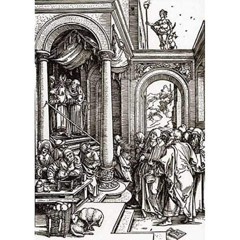 Life Of The Virgin 5 Black Modern Wood Framed Art Print by Durer, Albrecht