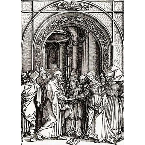 Life Of The Virgin 6 White Modern Wood Framed Art Print by Durer, Albrecht