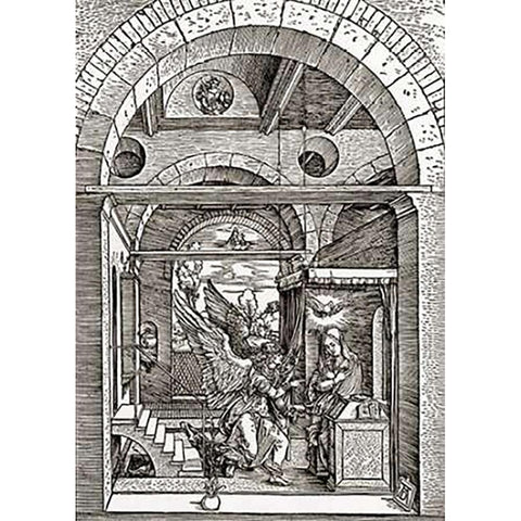 Life Of The Virgin 7 Black Modern Wood Framed Art Print by Durer, Albrecht