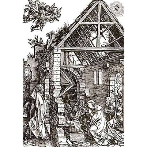 Life Of The Virgin 9 Gold Ornate Wood Framed Art Print with Double Matting by Durer, Albrecht