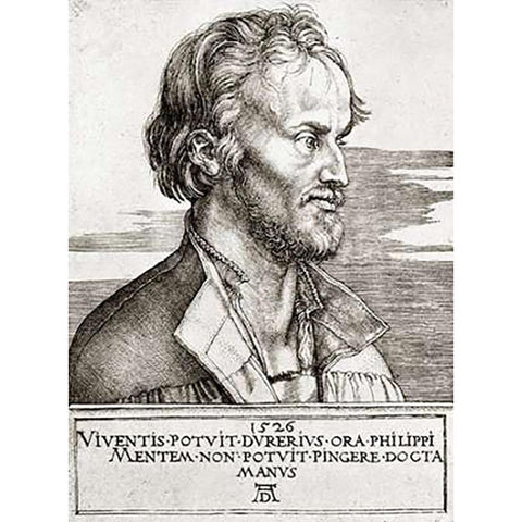 Philip Melanchthon Black Modern Wood Framed Art Print by Durer, Albrecht