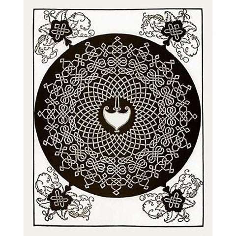 Six Knot Series Black Modern Wood Framed Art Print with Double Matting by Durer, Albrecht