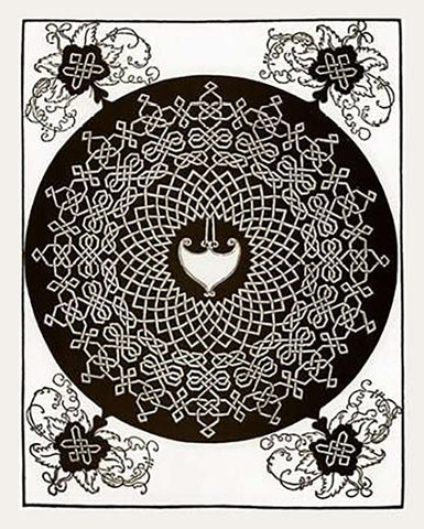 Six Knot Series Black Ornate Wood Framed Art Print with Double Matting by Durer, Albrecht