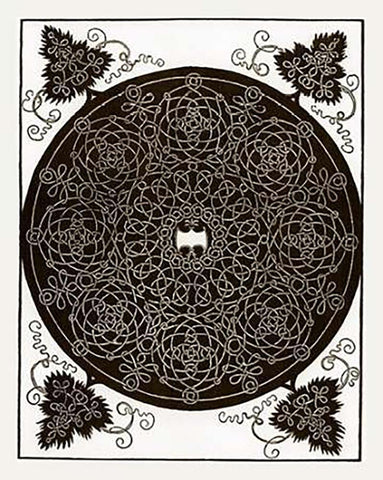 Six Knot Series 3 Black Ornate Wood Framed Art Print with Double Matting by Durer, Albrecht