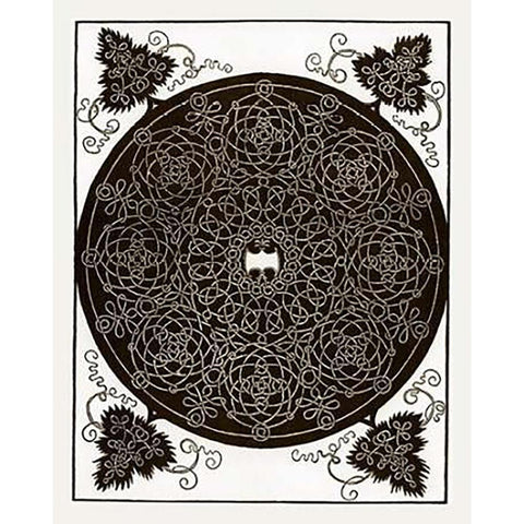 Six Knot Series 3 Black Modern Wood Framed Art Print by Durer, Albrecht