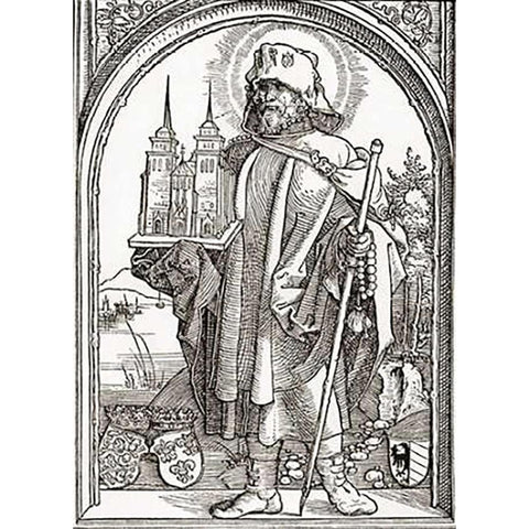 St Sebald White Modern Wood Framed Art Print by Durer, Albrecht