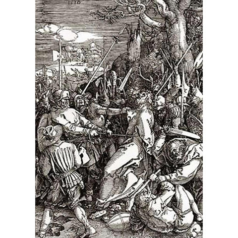 The Great Passion 10 White Modern Wood Framed Art Print by Durer, Albrecht