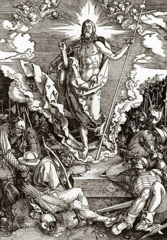 The Great Passion 12 Black Ornate Wood Framed Art Print with Double Matting by Durer, Albrecht