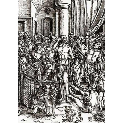 The Great Passion 2 Black Modern Wood Framed Art Print by Durer, Albrecht