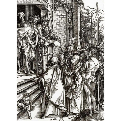 The Great Passion 3 Gold Ornate Wood Framed Art Print with Double Matting by Durer, Albrecht