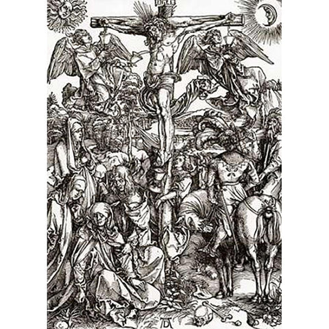 The Great Passion 5 Black Modern Wood Framed Art Print with Double Matting by Durer, Albrecht
