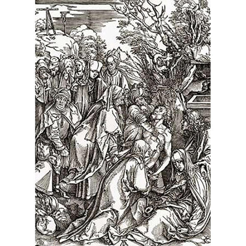 The Great Passion 7 Black Modern Wood Framed Art Print with Double Matting by Durer, Albrecht