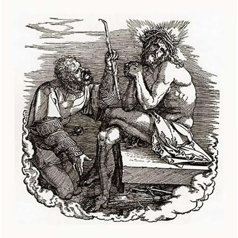 The Great Passion 8 Gold Ornate Wood Framed Art Print with Double Matting by Durer, Albrecht