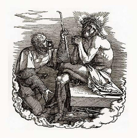 The Great Passion 8 Black Ornate Wood Framed Art Print with Double Matting by Durer, Albrecht