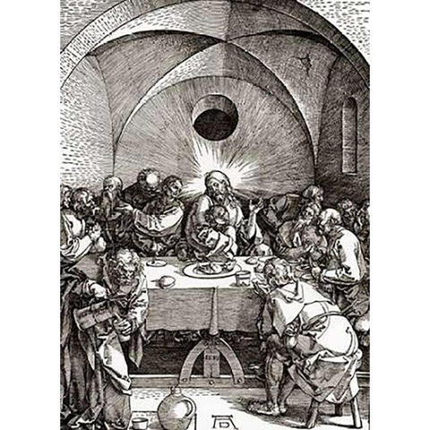 The Great Passion 9 Gold Ornate Wood Framed Art Print with Double Matting by Durer, Albrecht