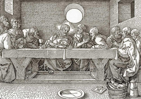 The Last Supper Black Ornate Wood Framed Art Print with Double Matting by Durer, Albrecht