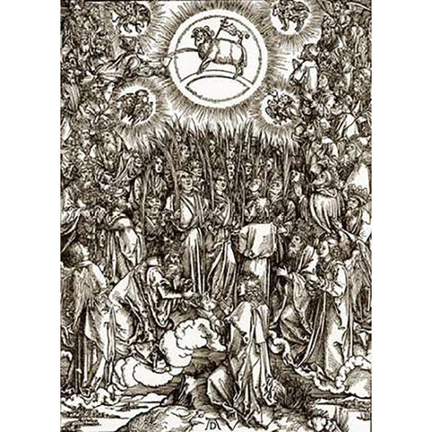 The Revelation Of St John 13 Gold Ornate Wood Framed Art Print with Double Matting by Durer, Albrecht