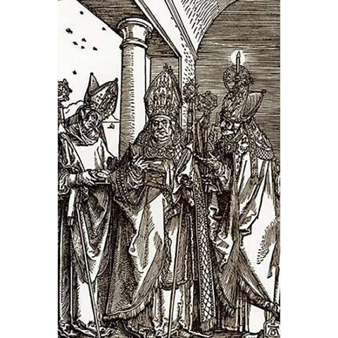 The Three Bishops Black Modern Wood Framed Art Print by Durer, Albrecht