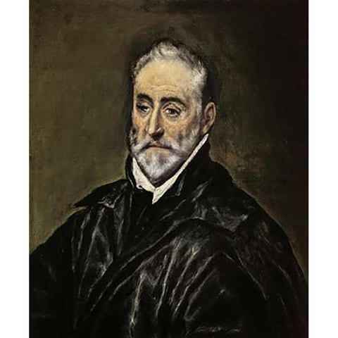 Antonio De Covarrubias Black Modern Wood Framed Art Print with Double Matting by Greco, El