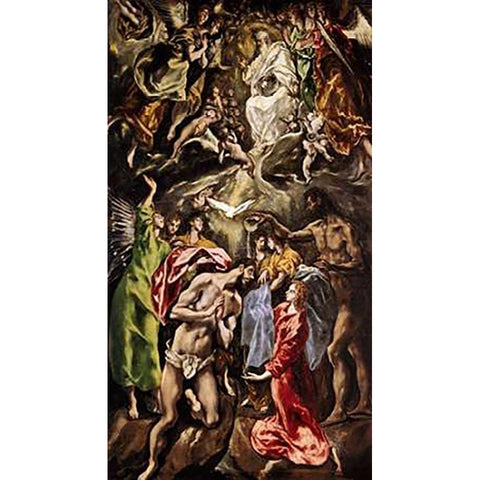 The Baptism Of Museumist Black Modern Wood Framed Art Print by Greco, El