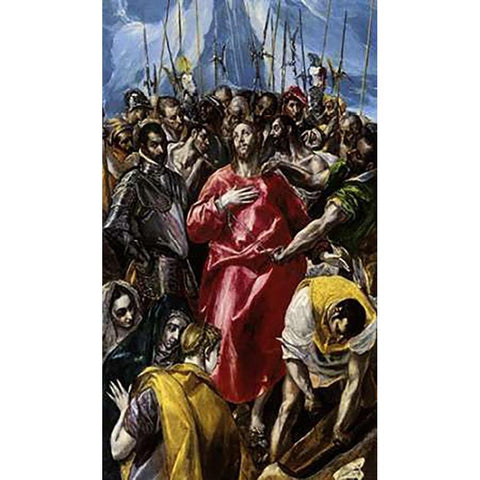 The Disrobing Of Museumist Black Modern Wood Framed Art Print with Double Matting by Greco, El