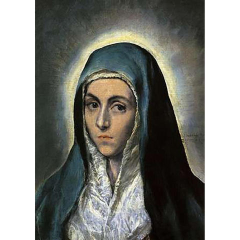 The Virgin Mary Black Modern Wood Framed Art Print by Greco, El