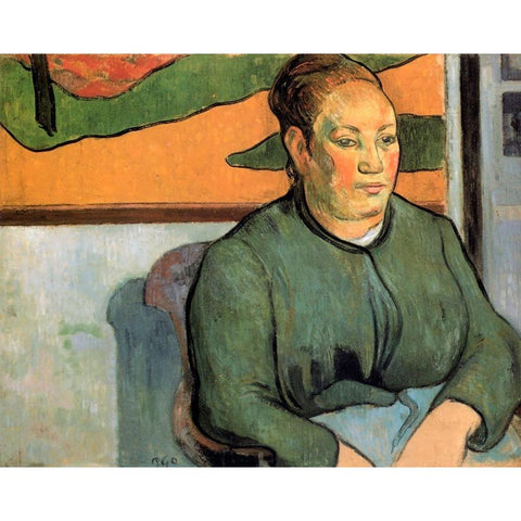 Madame Roulin Black Modern Wood Framed Art Print by Gauguin, Paul