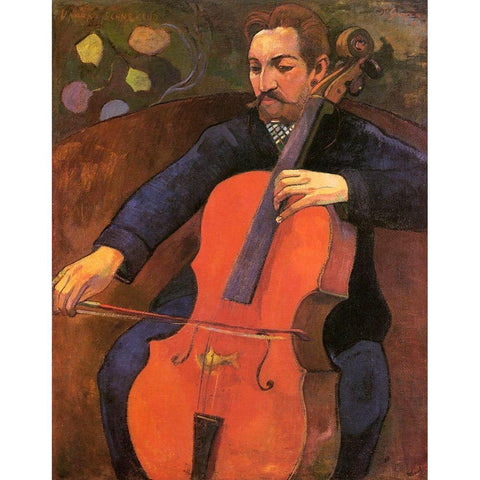 Portrait Of Fritz Schneklud Black Modern Wood Framed Art Print with Double Matting by Gauguin, Paul